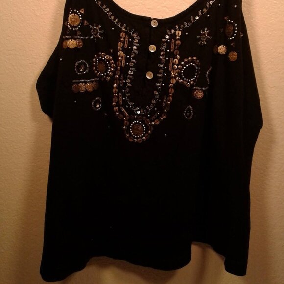 Kommotion NY Embellished Spaghetti Strap Top 1X - Picture 13 of 16